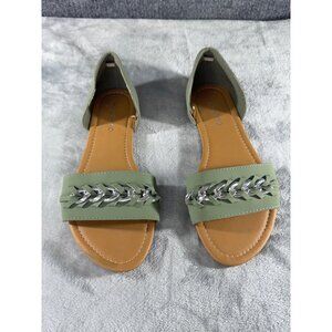 Andiamo womens sandels 8 green flat slip on